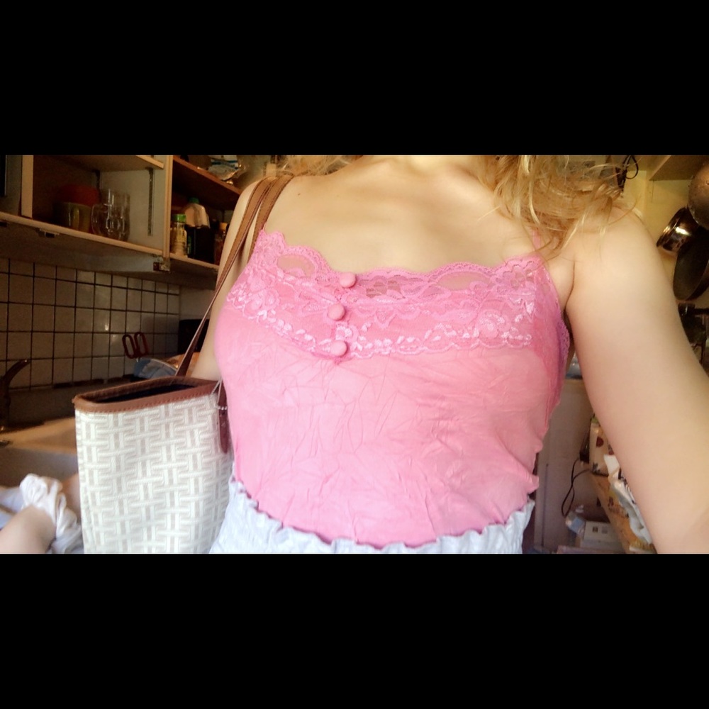 Y2K Light Pink Lace Cami💖